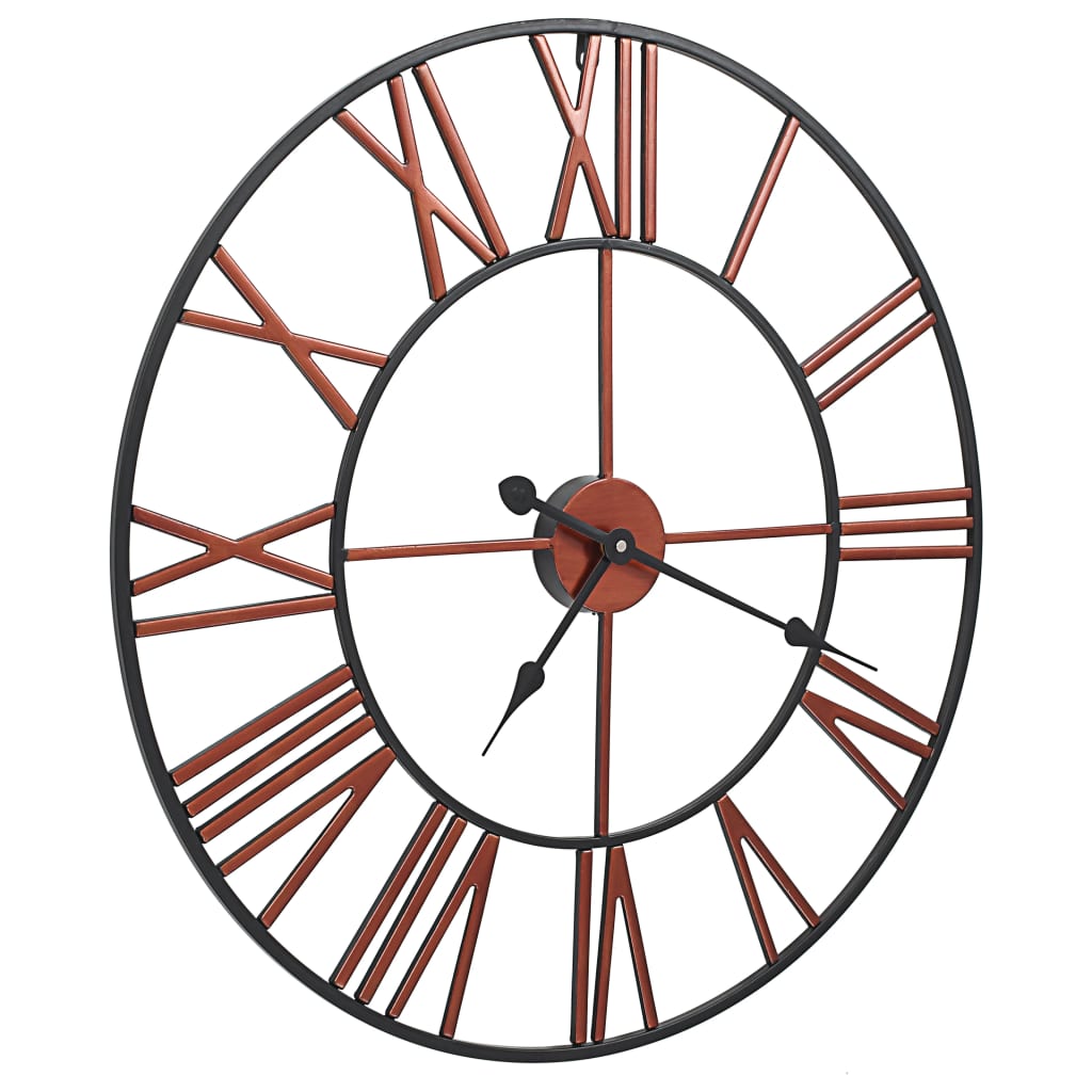 vidaXL Reloj de pared de metal rojo 58 cm