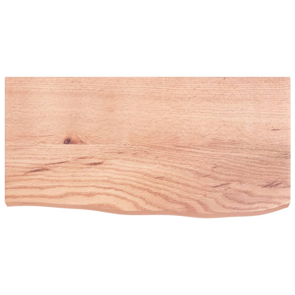 vidaXL Encimera baño madera maciza tratada marrón claro 60x30x(2-4) cm