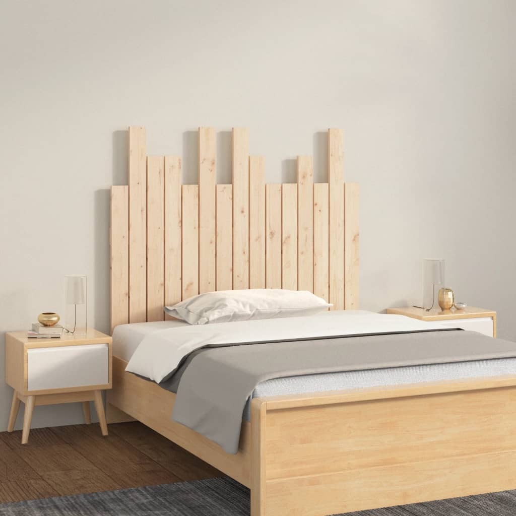 vidaXL Cabecero de cama de pared madera maciza de pino 95,5x3x80 cm