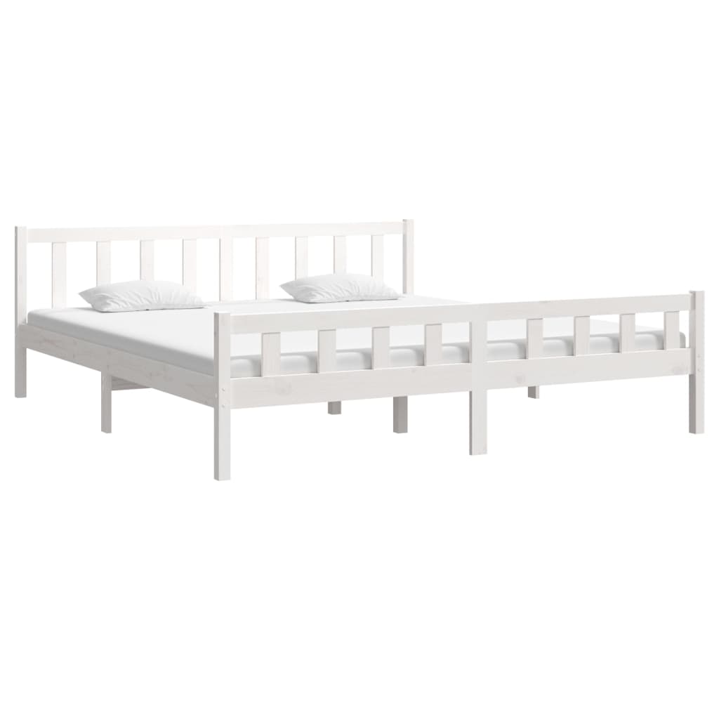 vidaXL Estructura de cama de madera maciza blanca 160x200 cm