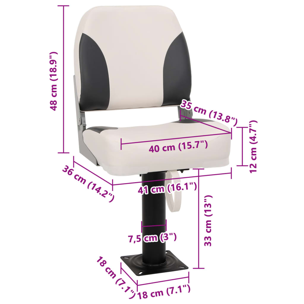 vidaXL Asiento para barco con pedestal giratorio 360°