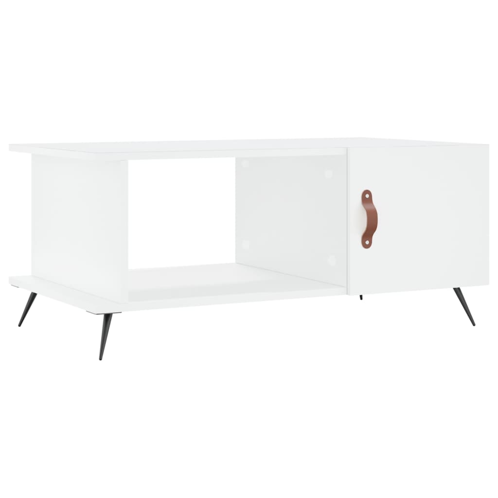 vidaXL Mesa de centro madera contrachapada blanco 90x50x40 cm