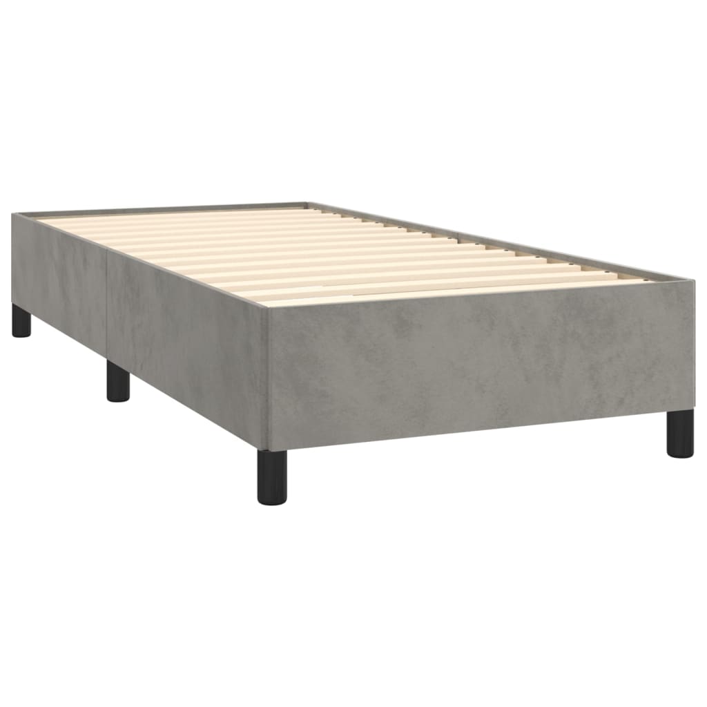 vidaXL Estructura de cama sin colchón terciopelo gris claro 100x200 cm