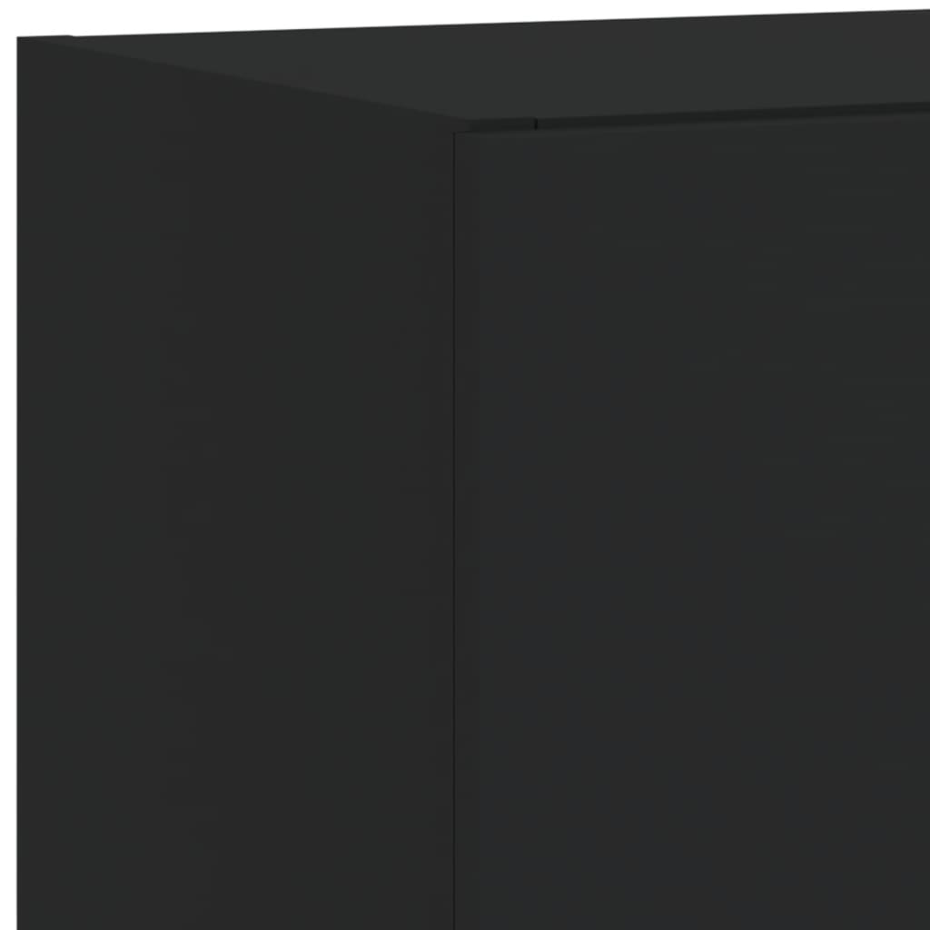 vidaXL Mueble de TV de pared con luces LED negro 40,5x35x80 cm