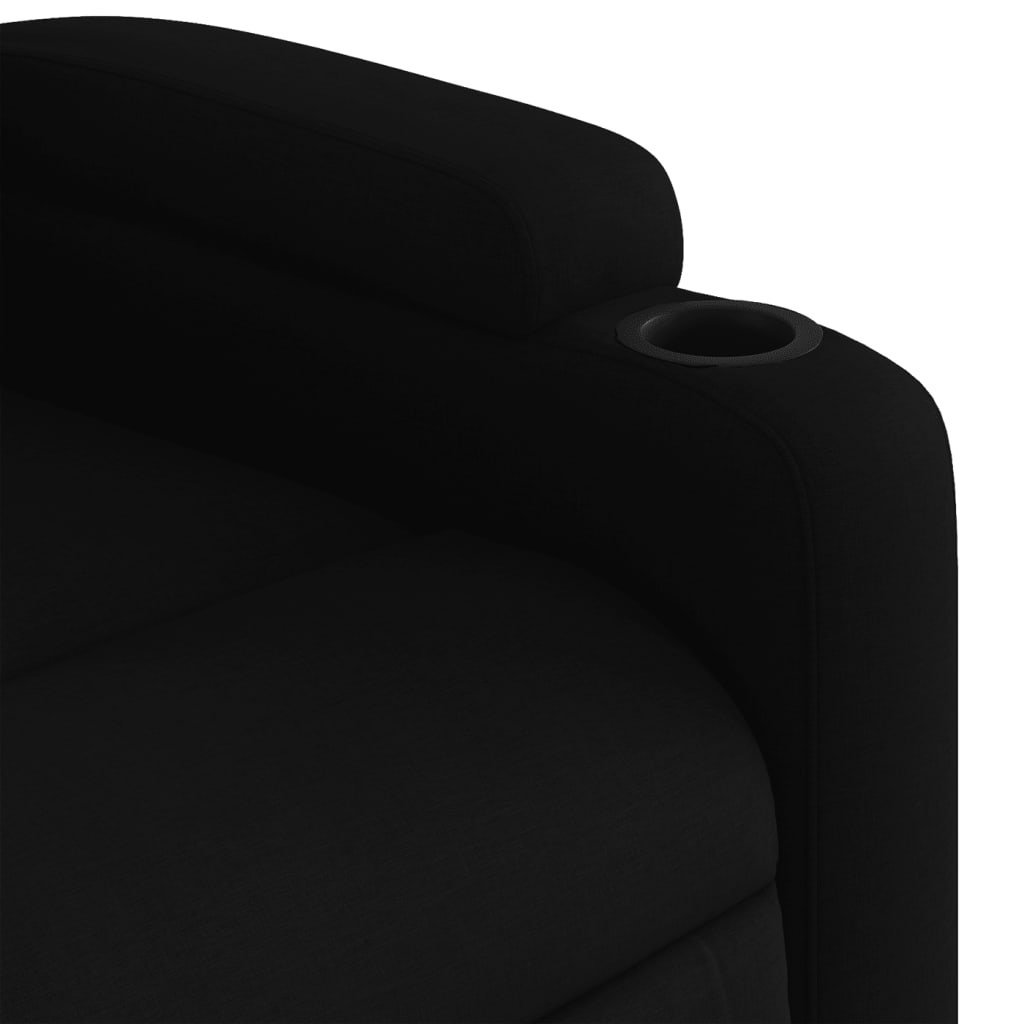 vidaXL Sillón reclinable de masaje de tela negro