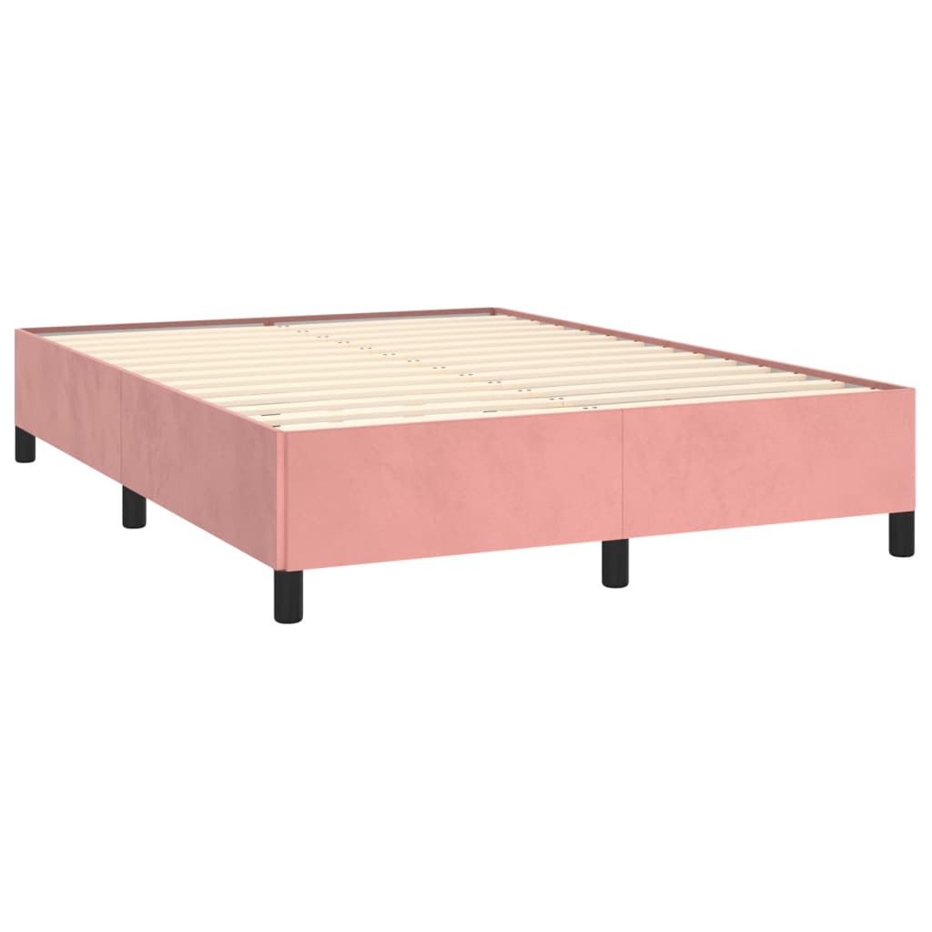 vidaXL Estructura de cama de terciopelo rosa 140x200 cm