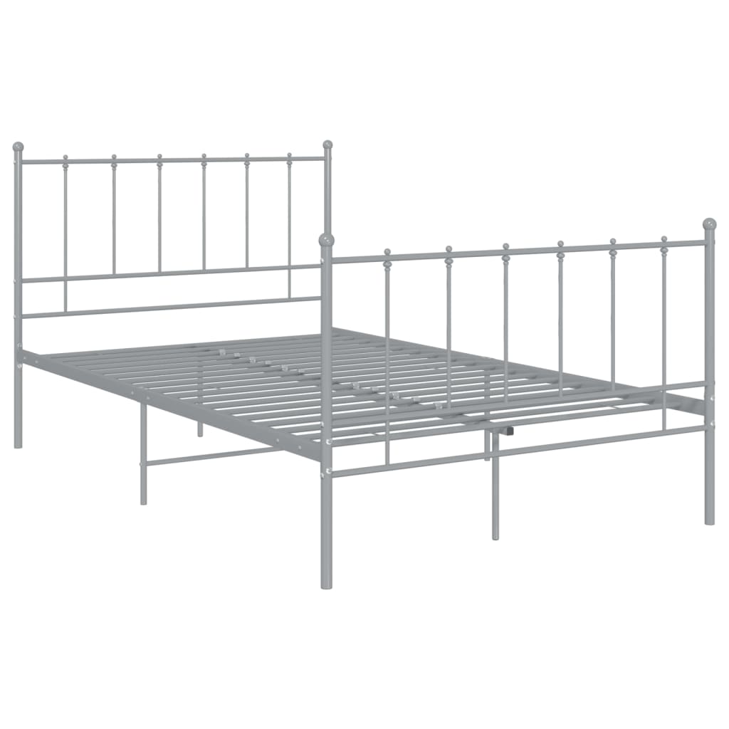 vidaXL Estructura de cama sin colchón metal gris 120x200 cm