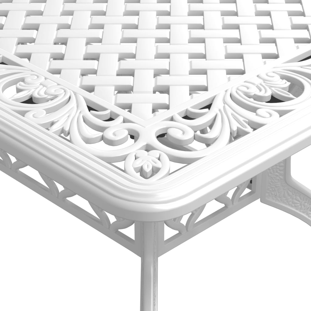 vidaXL Juego de comedor de jardín 5 piezas aluminio fundido blanco