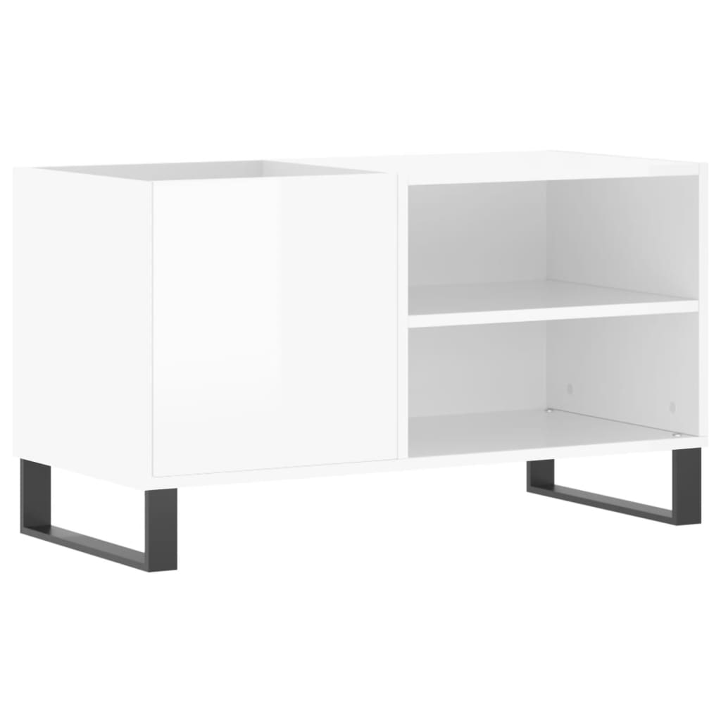 vidaXL Mueble de discos madera de ingeniería blanco brillo 85x38x48 cm