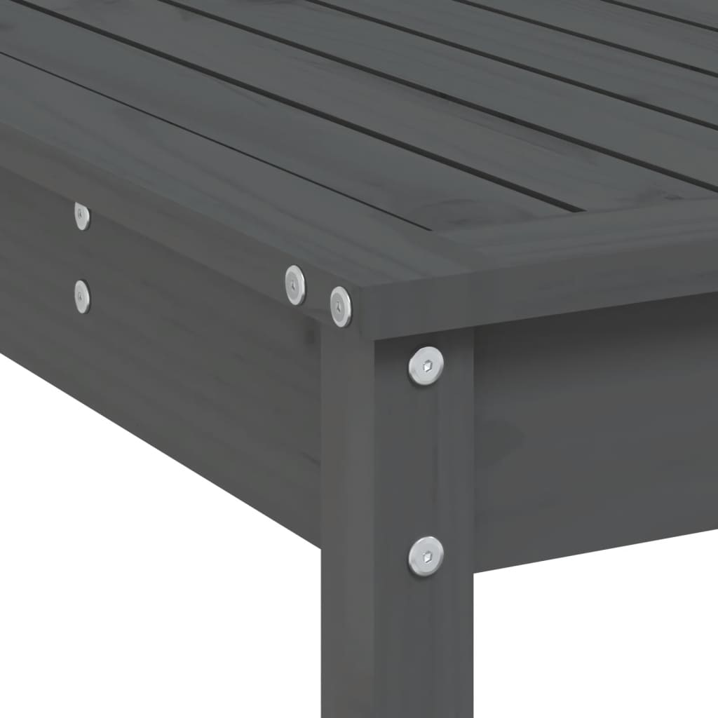 vidaXL Set de mesa y taburetes altos jardín 7 piezas madera pino gris