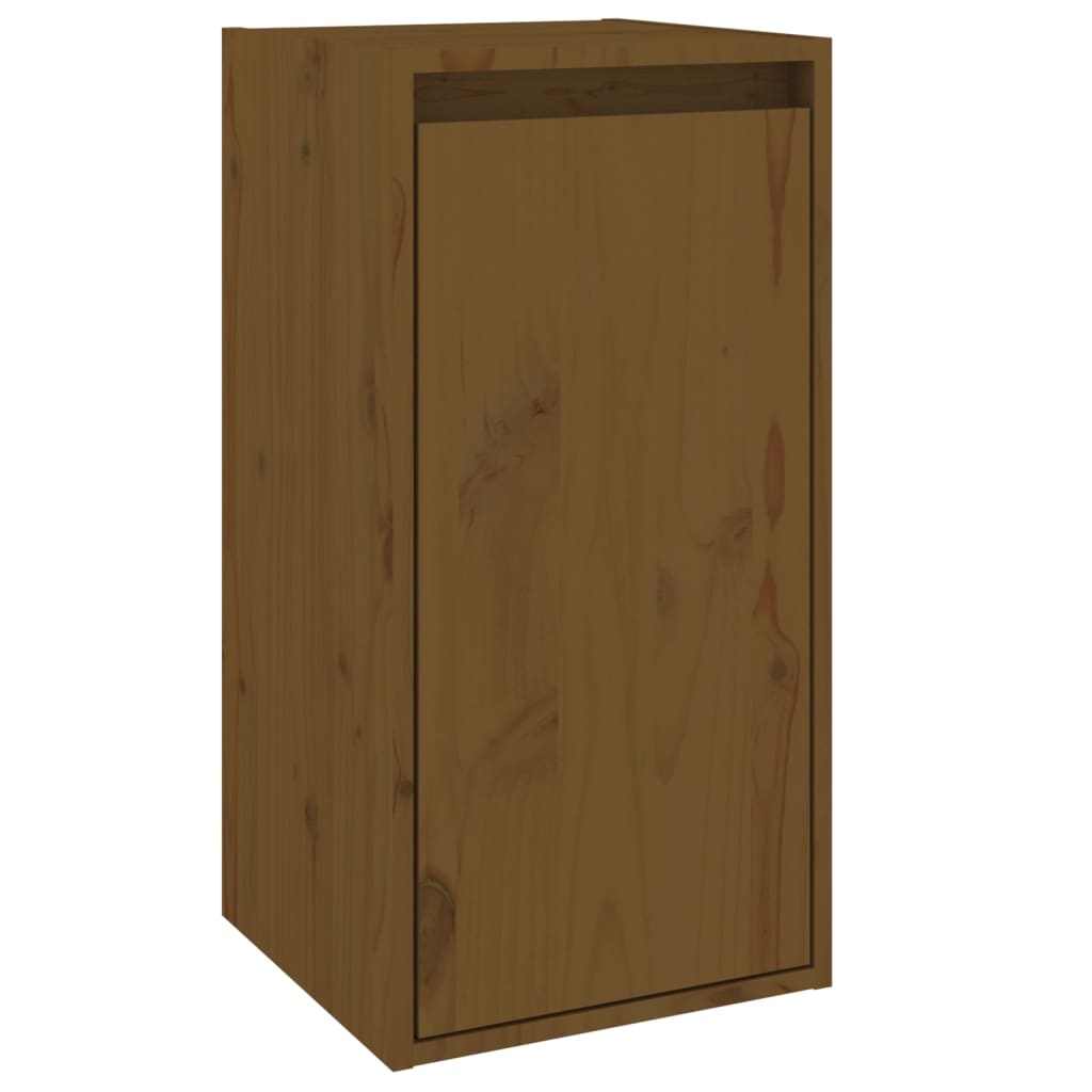 vidaXL Armario de pared 2 uds madera de pino marrón miel 30x30x60 cm