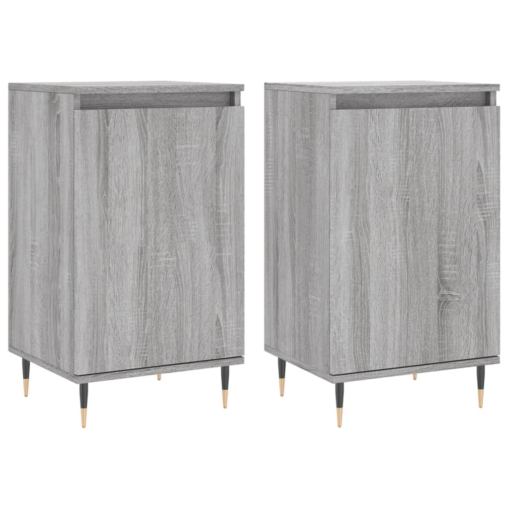 vidaXL Aparadores 2 uds madera de ingeniería gris Sonoma 40x35x70 cm