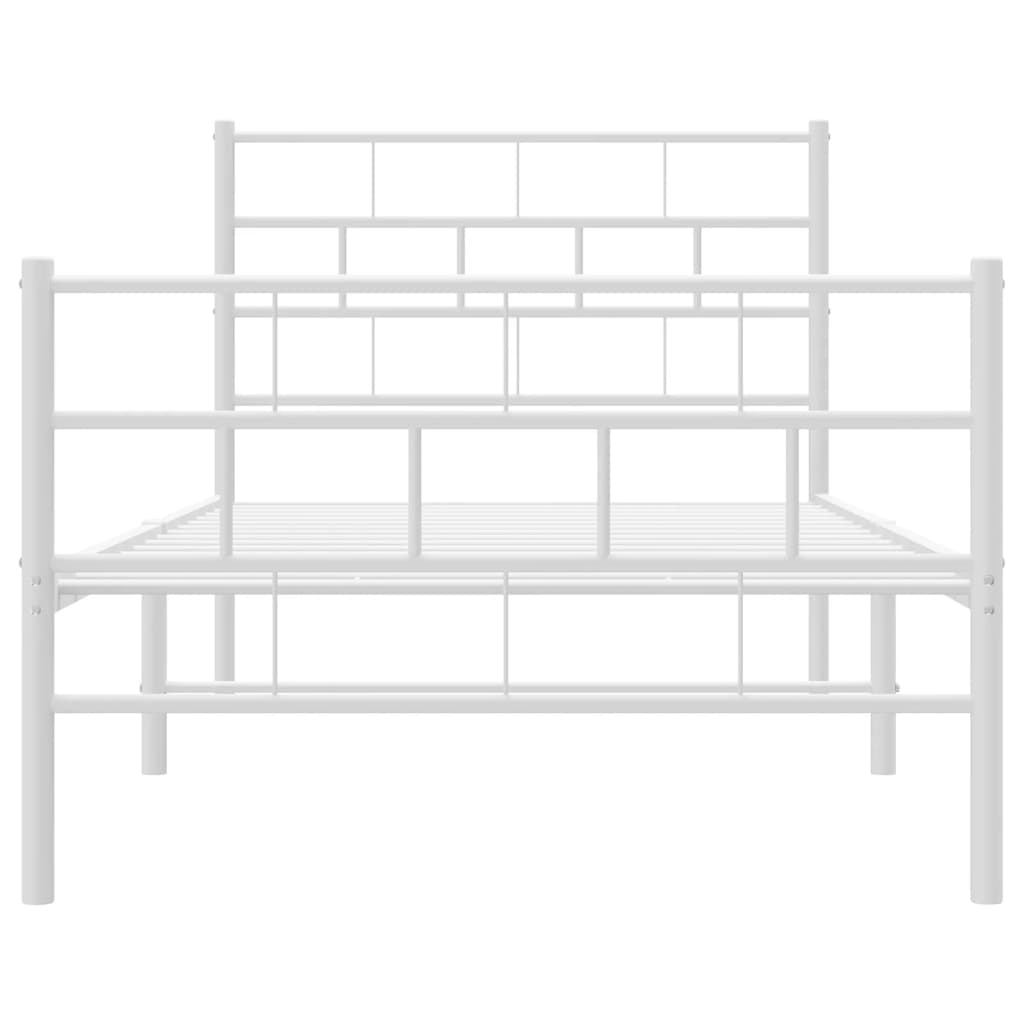 vidaXL Estructura cama sin colchón con estribo metal blanco 75x190 cm