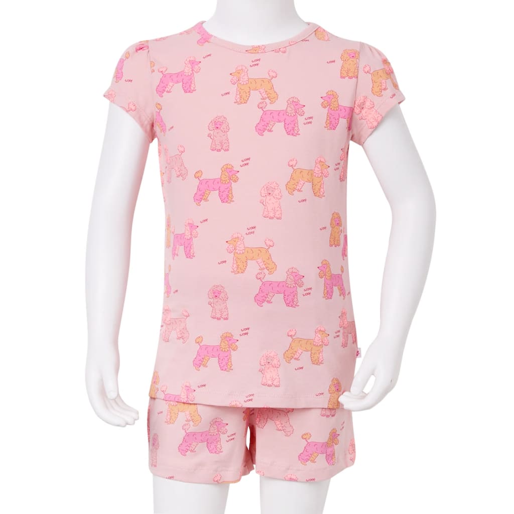 Pijama infantil de manga corta rosa claro 116