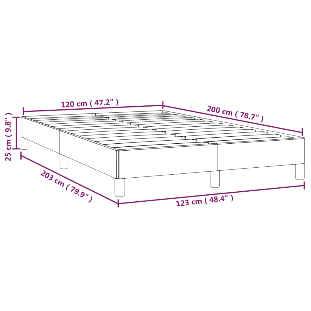 vidaXL Estructura de cama de tela gris taupe 120x200 cm