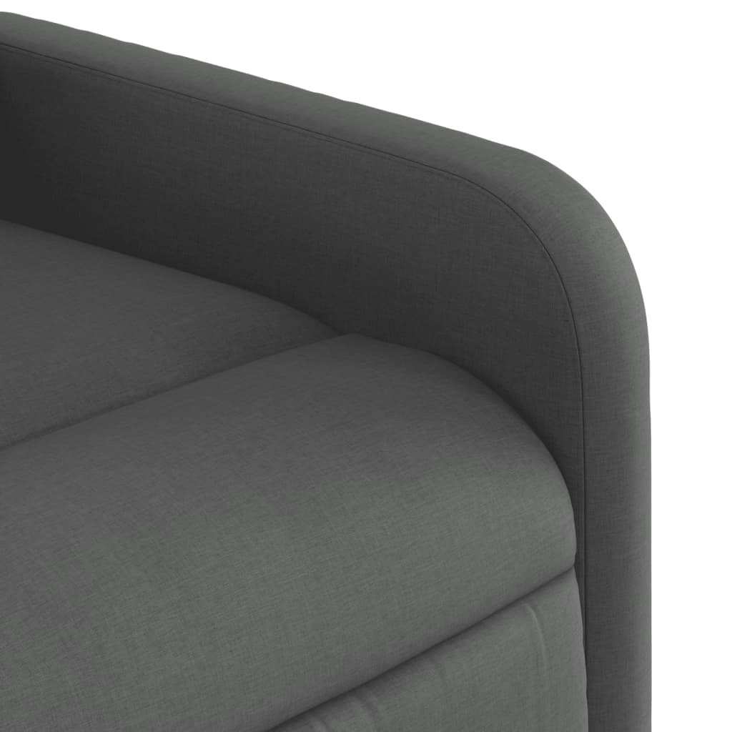 vidaXL Sillón reclinable elevable de tela gris oscuro