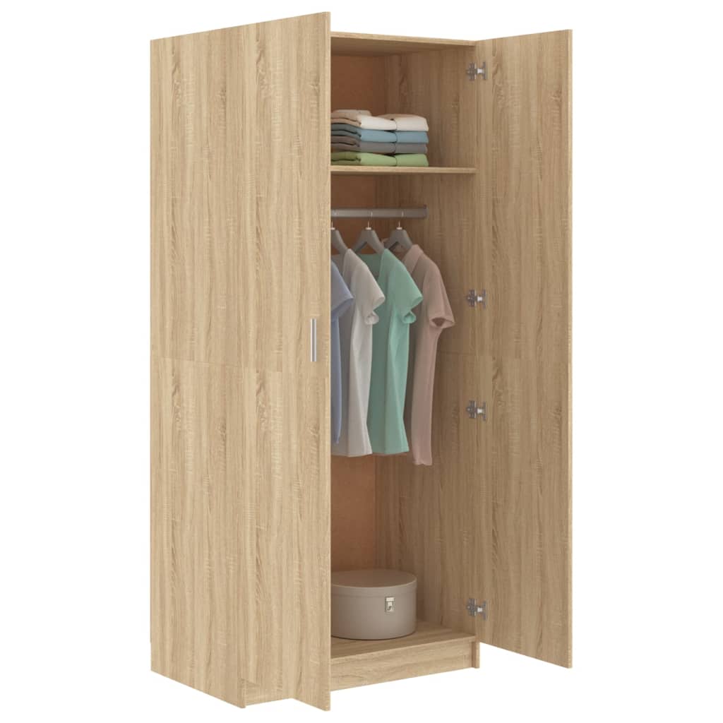 vidaXL Armario de madera contrachapada roble Sonoma 80x52x180 cm