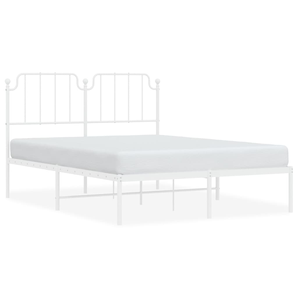 vidaXL Estructura cama sin colchón con cabecero metal blanco 140x200cm