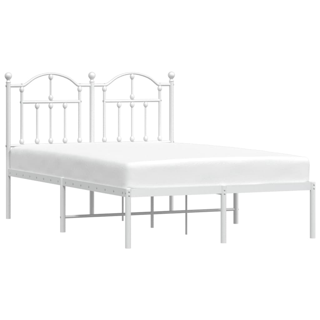 vidaXL Estructura de cama de metal con cabecero blanca 120x190 cm