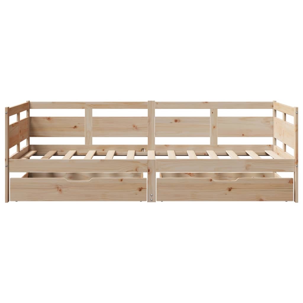 vidaXL Sofá cama con cajones madera maciza de pino 80x200 cm