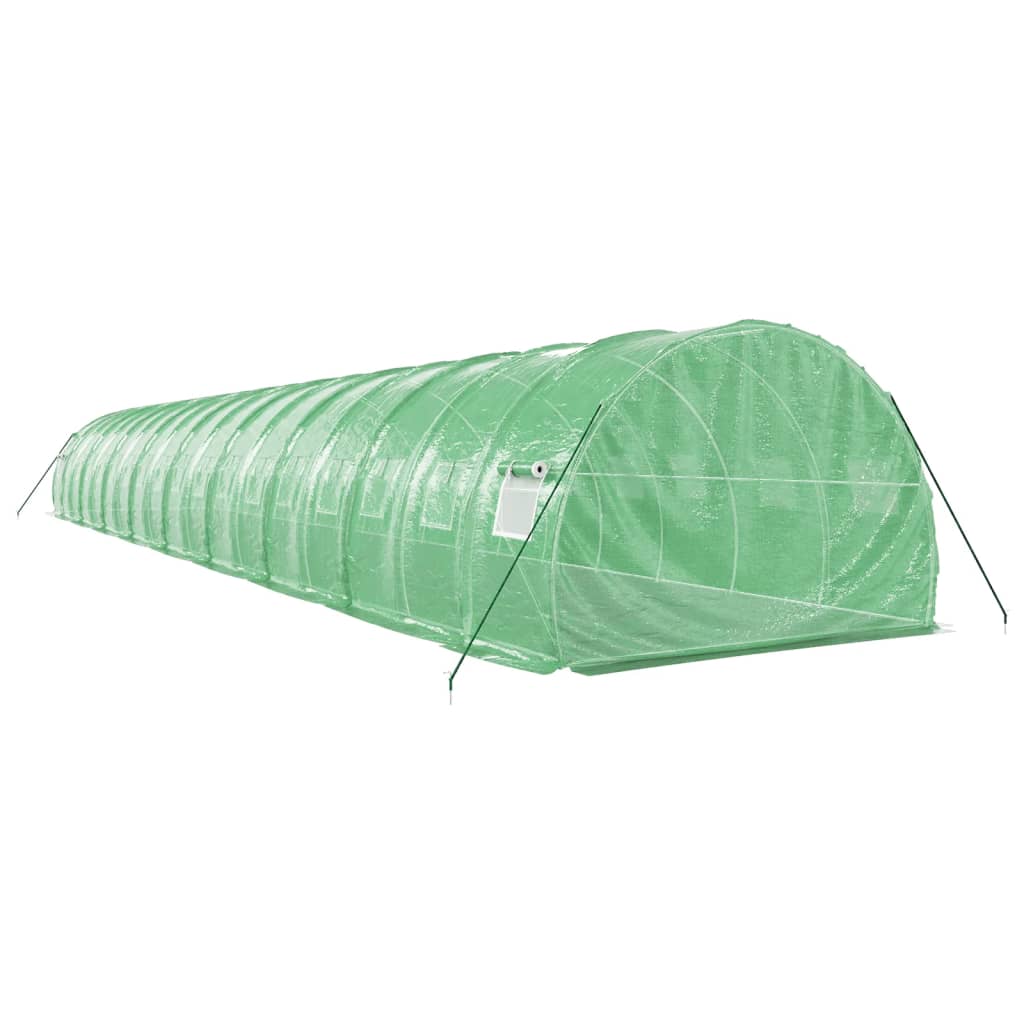 vidaXL Invernadero con estructura de acero verde 54 m² 18x3x2 m