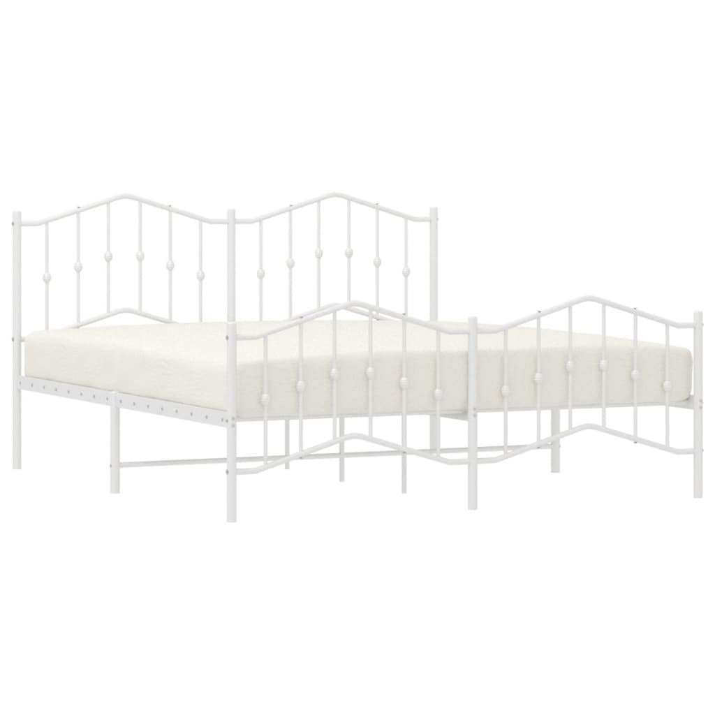 vidaXL Estructura cama sin colchón con estribo metal blanco 183x213 cm