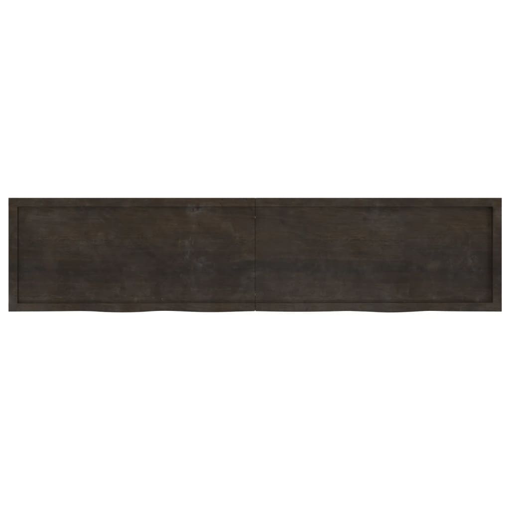 vidaXL Estante pared madera roble tratada marrón oscuro 220x50x(2-6)cm