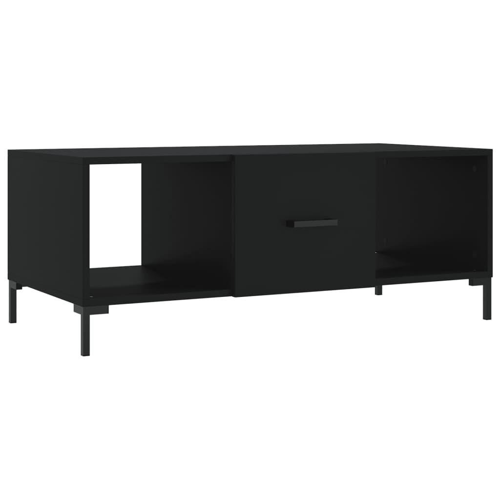 vidaXL Mesa de centro madera contrachapada negro 102x50x40 cm