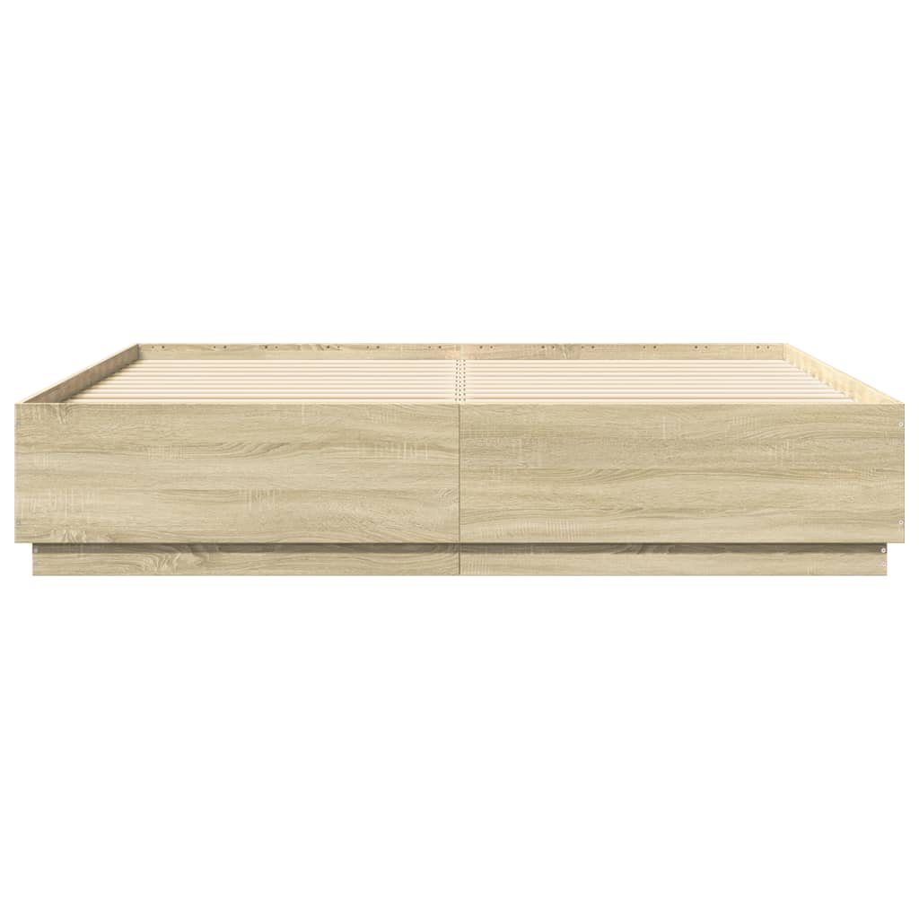 vidaXL Estructura de cama madera de ingeniería roble Sonoma 180x200 cm