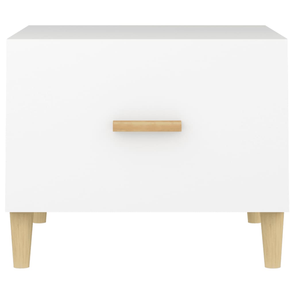 vidaXL Mesa de centro madera contrachapada blanco 50x50x40 cm