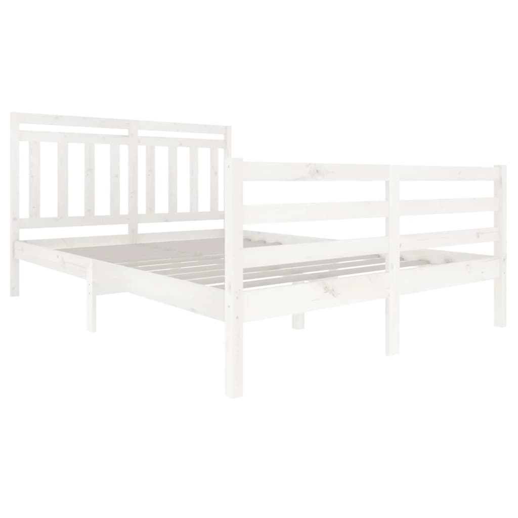 vidaXL Estructura de cama de madera maciza blanca 140x200 cm