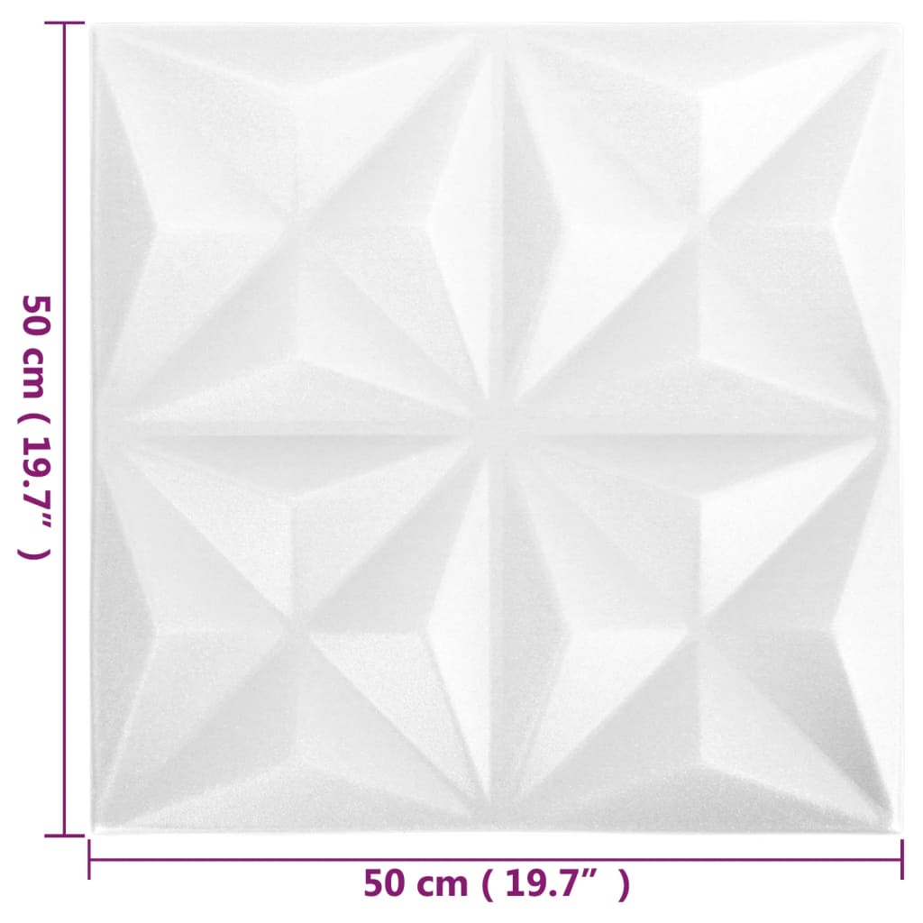 vidaXL Paneles de pared 3D 48 unidades blanco origami 12 m² 50x50 cm