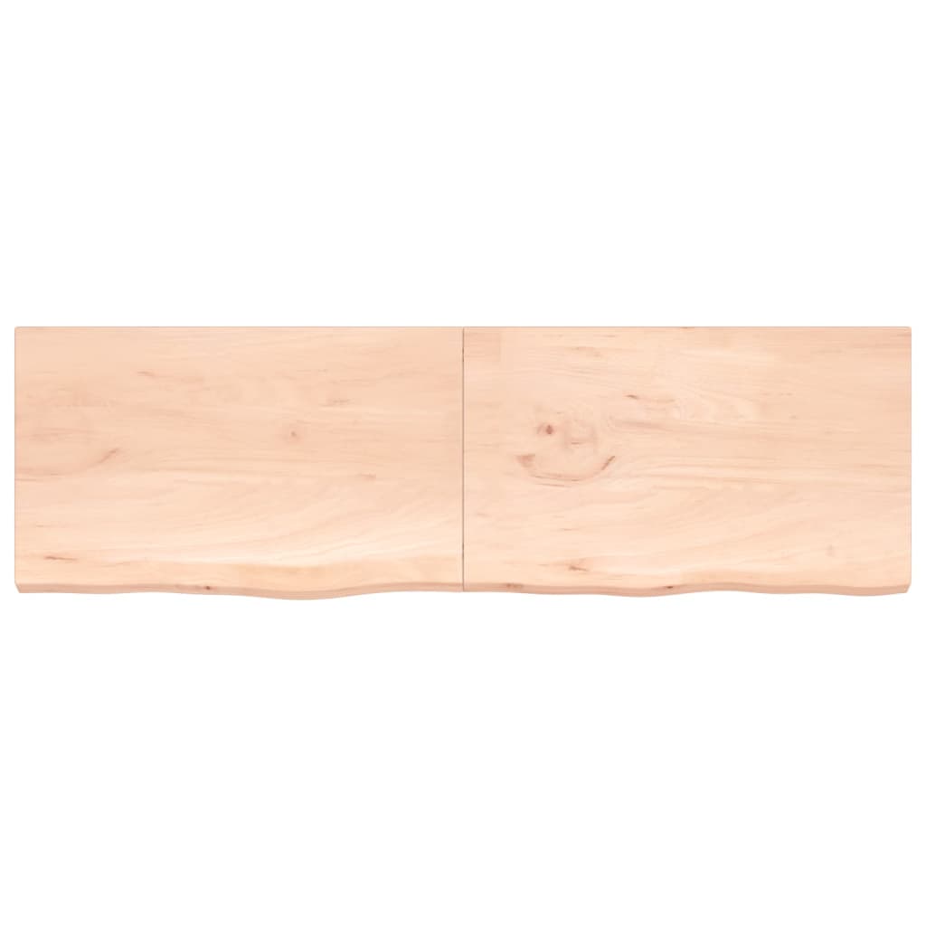 vidaXL Encimera de baño madera maciza sin tratar 200x60x(2-4) cm