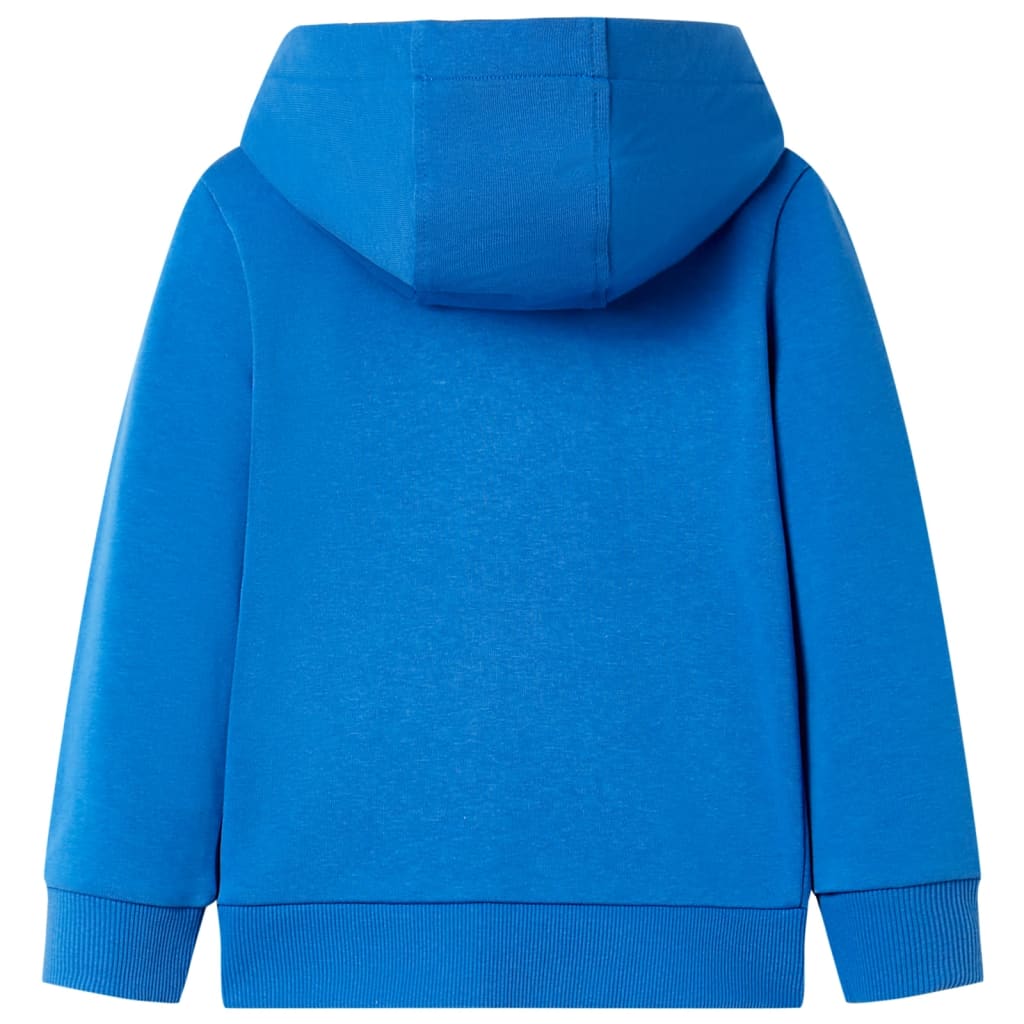 Sudadera infantil con capucha y cremallera azul 116