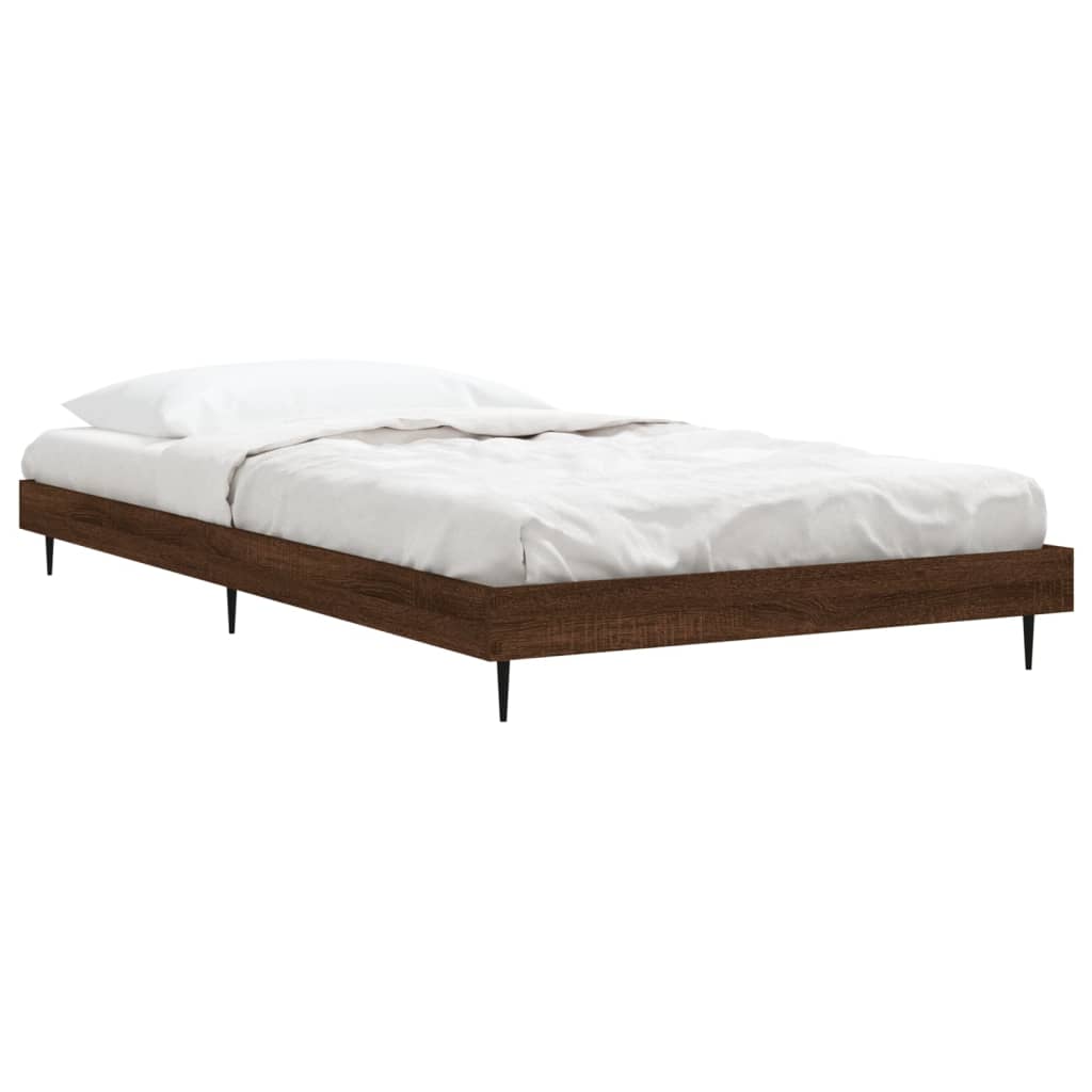 vidaXL Estructura de cama sin colchón madera marrón roble 90x190 cm