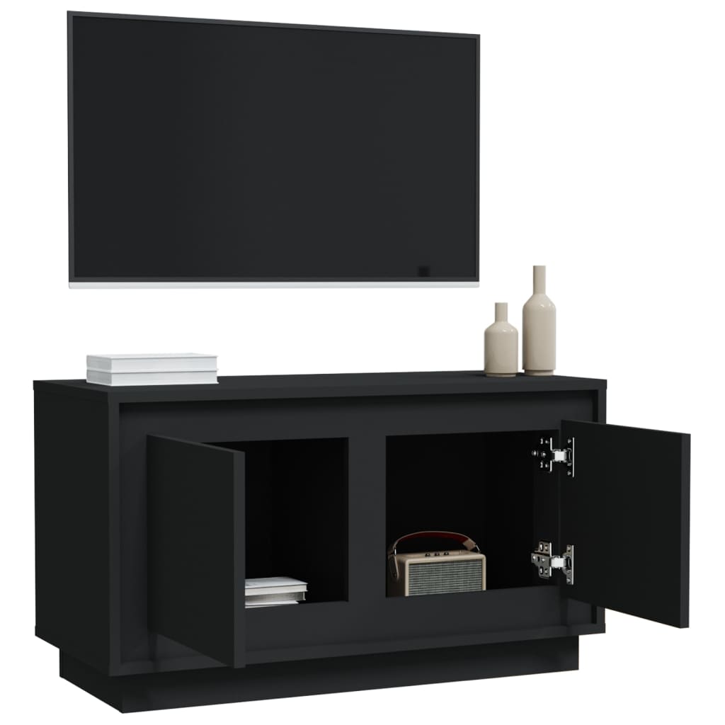 vidaXL Mueble para TV madera contrachapada negro 80x35x45 cm