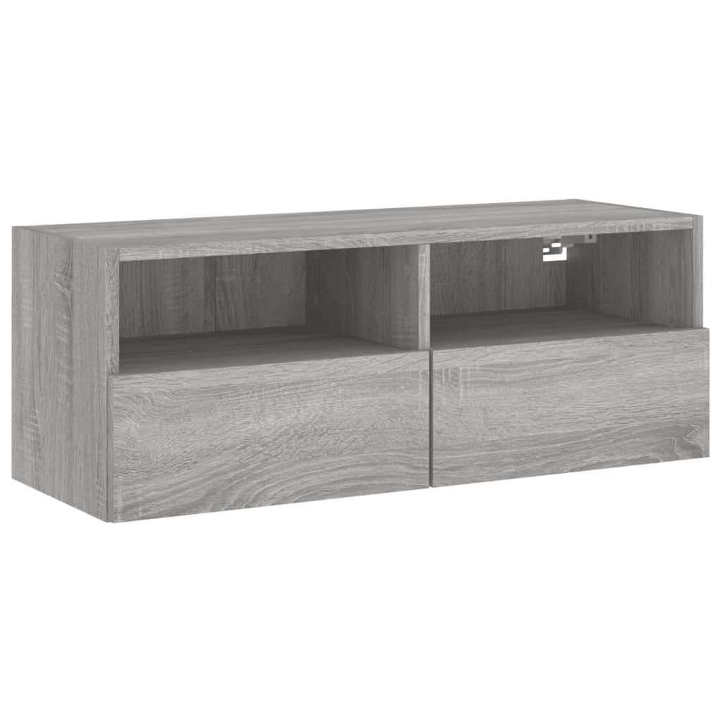 vidaXL Mueble de pared TV madera de ingeniería Sonoma gris 80x30x30 cm