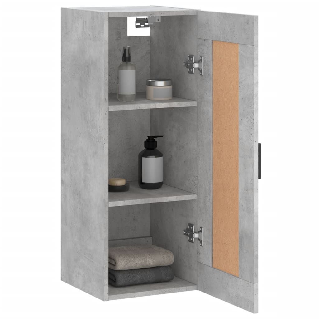 vidaXL Armario de pared madera ingeniería gris hormigón 34,5x34x90 cm