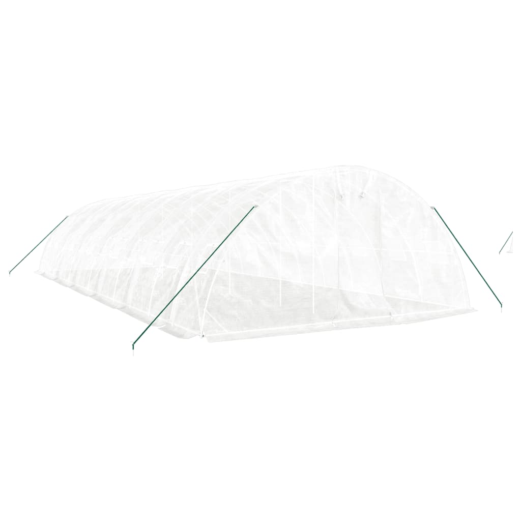 vidaXL Invernadero con estructura de acero blanco 60 m² 12x5x2,3 m