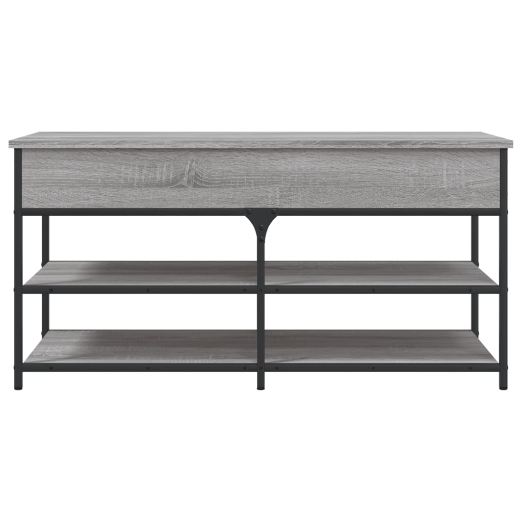 vidaXL Banco zapatero madera de ingeniería gris Sonoma 100x42,5x50 cm