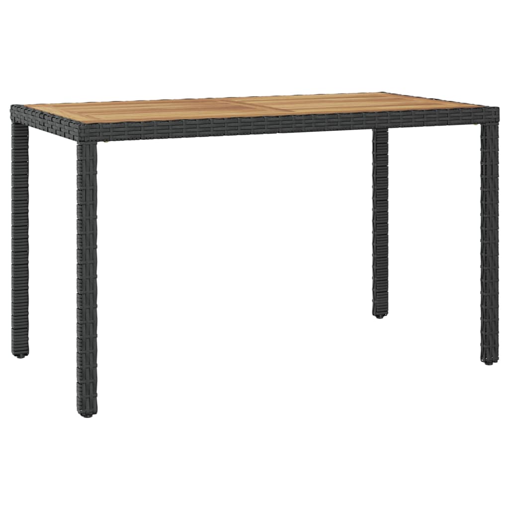 vidaXL Mesa de jardín madera maciza acacia negro y marrón 123x60x74 cm