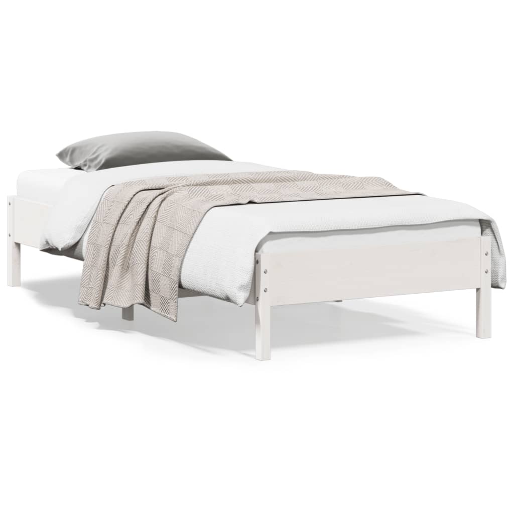 vidaXL Estructura de cama sin colchón madera de pino blanca 90x200 cm