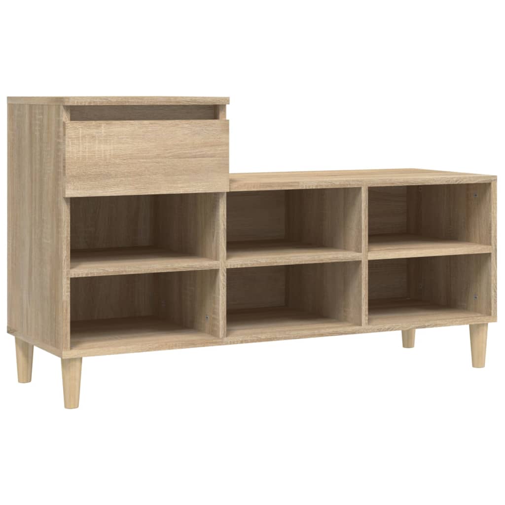 vidaXL Mueble zapatero madera contrachapada roble Sonoma 102x36x60 cm