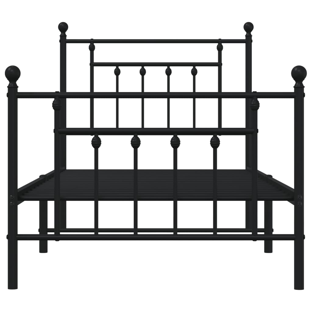 vidaXL Estructura cama sin colchón con estribo metal negro 90x190 cm