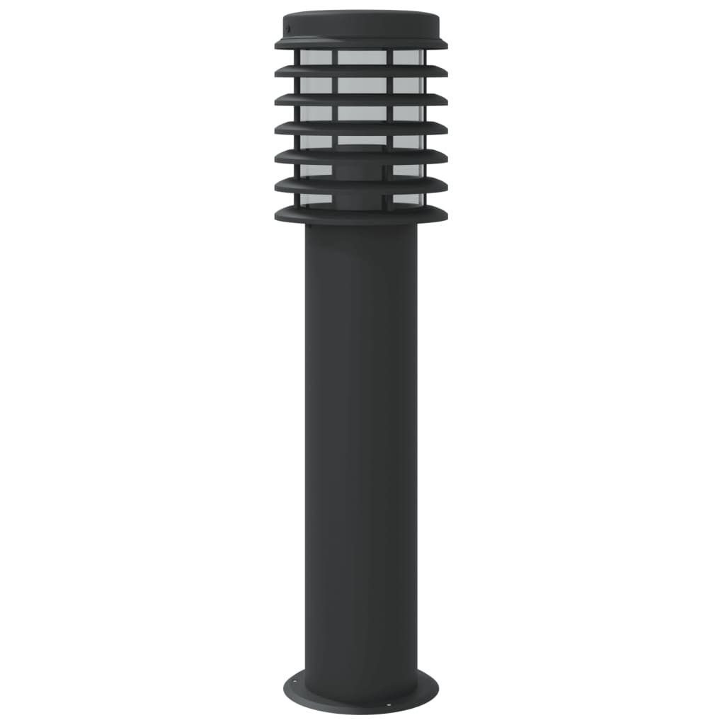 vidaXL Lámpara de suelo de exterior acero inoxidable negro 60 cm