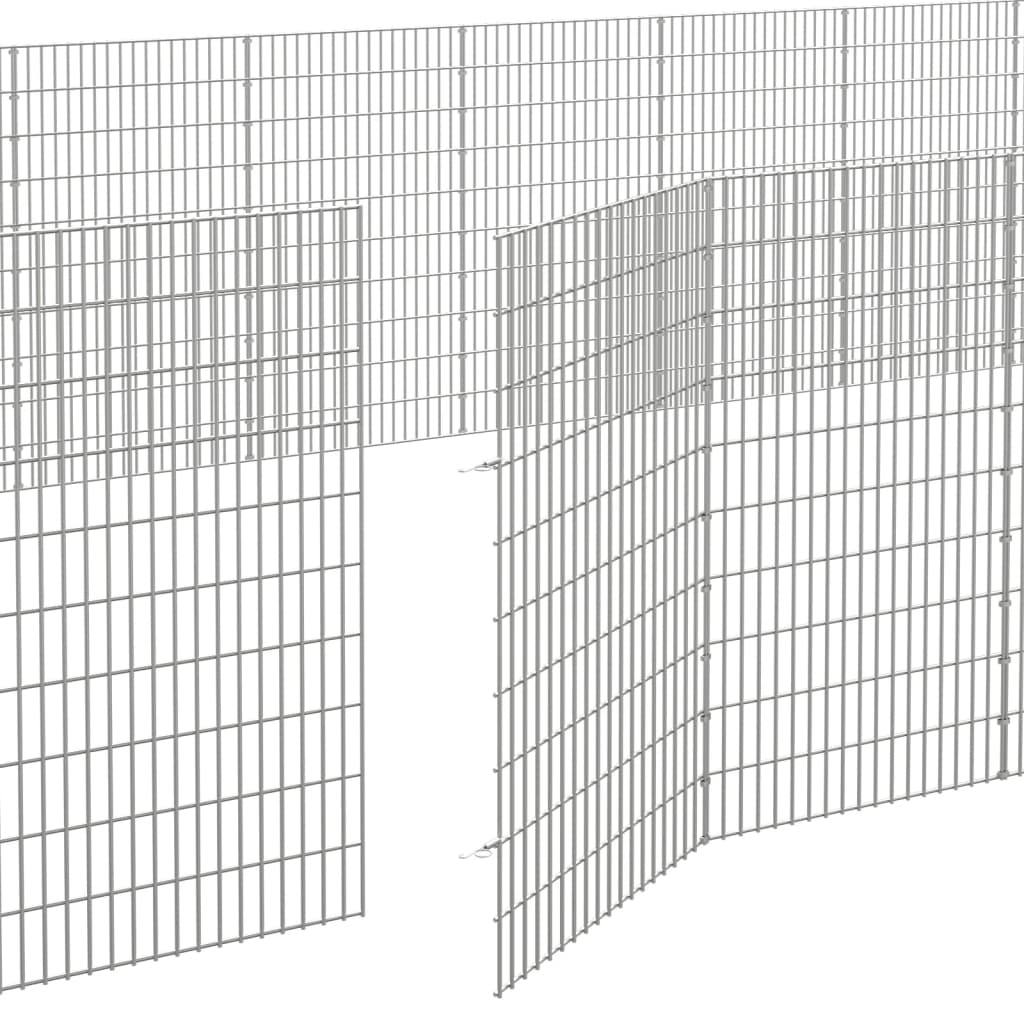 vidaXL Recinto corral animales 48 paneles hierro galvanizado 54x100 cm