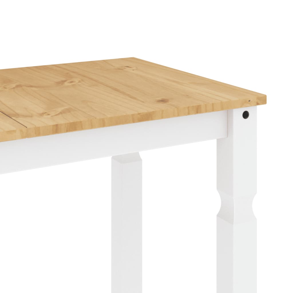 vidaXL Mesa de comedor Corona madera maciza pino blanco 112x60x75 cm