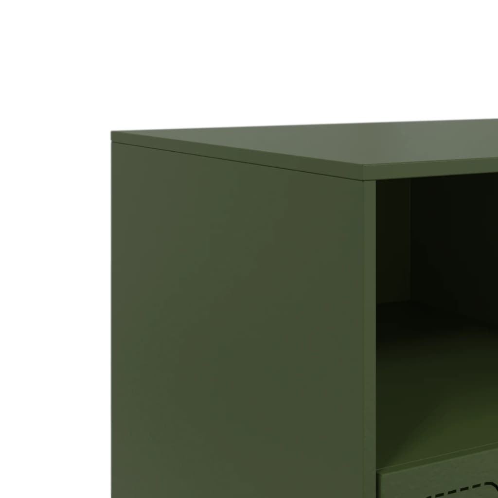 vidaXL Mueble de TV de acero verde oliva 99x39x44 cm