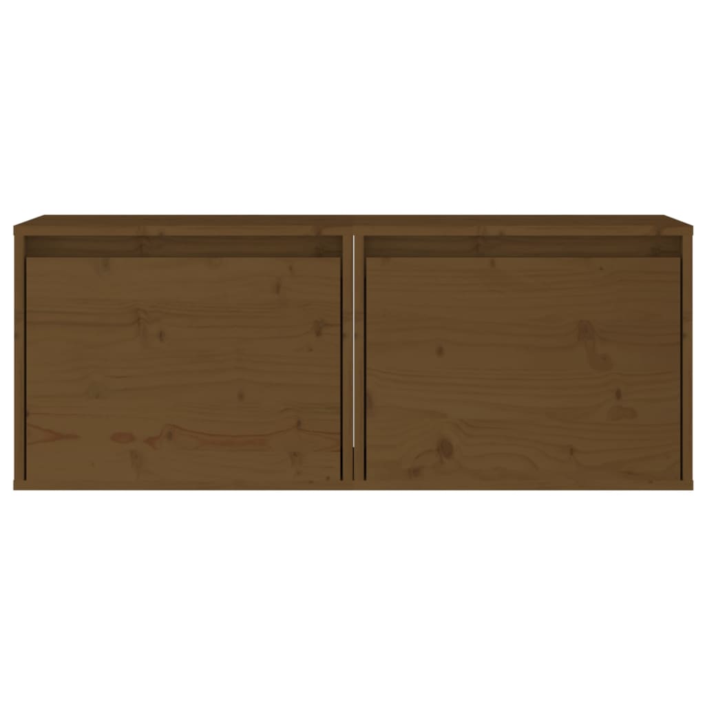 vidaXL Armarios pared 2 uds madera maciza pino marrón miel 45x30x35 cm