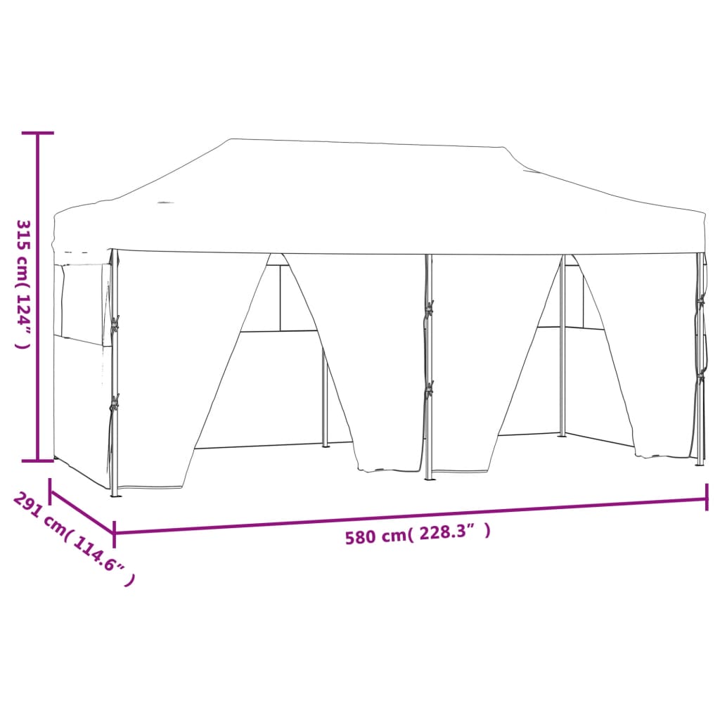 vidaXL Carpa plegable profesional con 4 paredes acero antracita 3x6 m